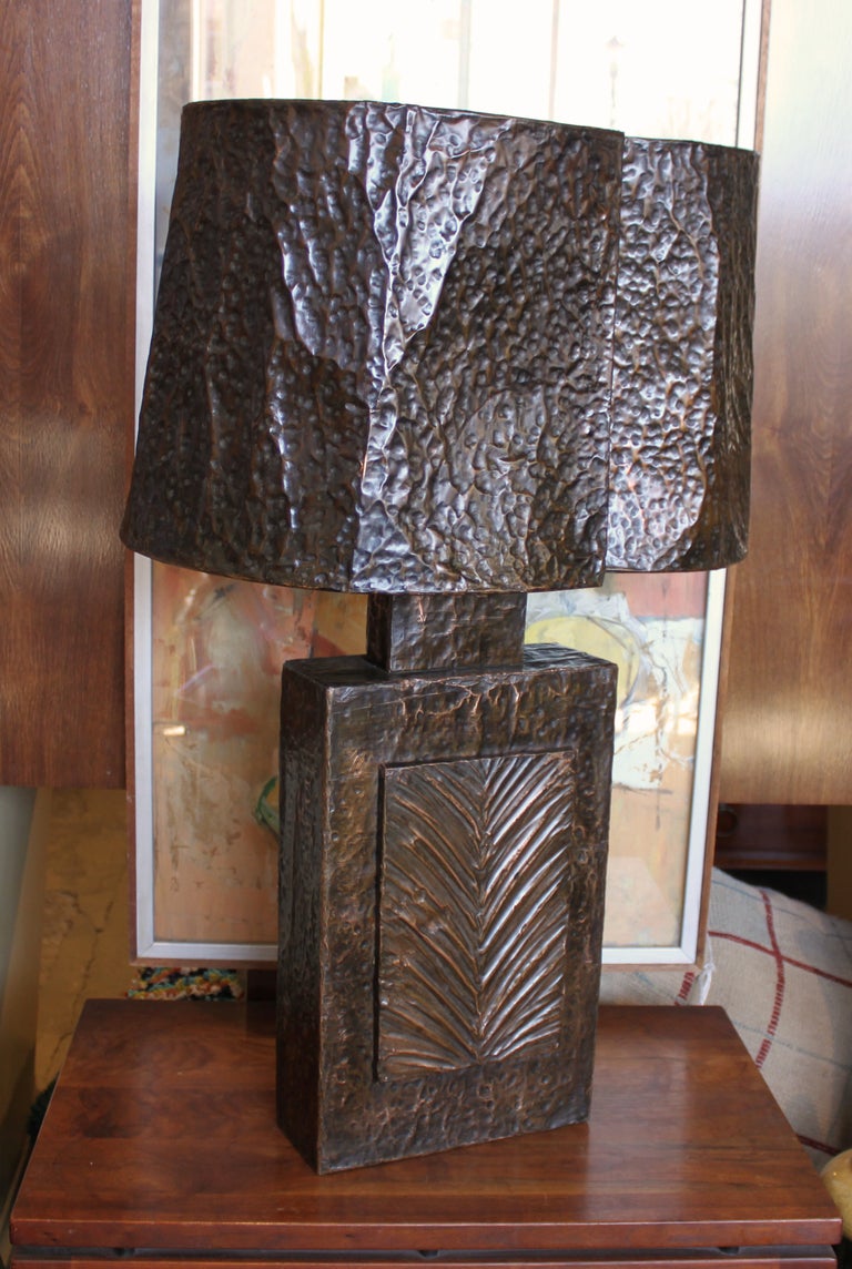 Oversized Copper Table Lamp For Sale 1