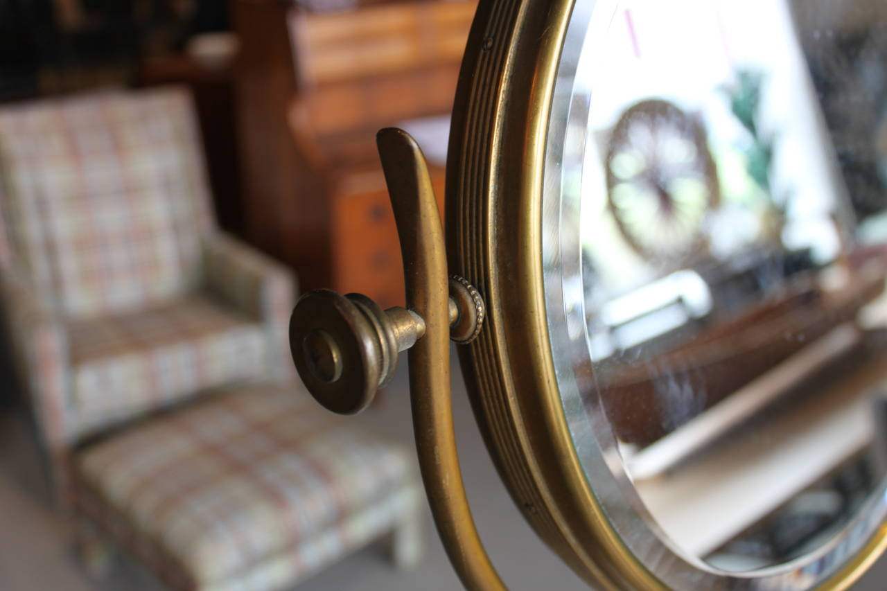 Mid-20th Century Brass Vanity Mirror Stand For Sale