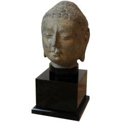 Gandharan Style Carved Stone Head of Buddha