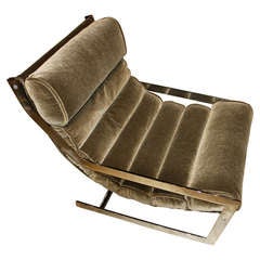 Milo Baughman Low Mohair Lounge Chair