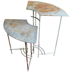 Pair of Vintage Modern Plant Metal Tables