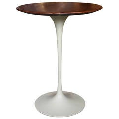 Vintage Knoll Saarinen Tulip Walnut Wood Top Side Table