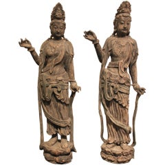 Important Pair of Standing Bodhisattvas