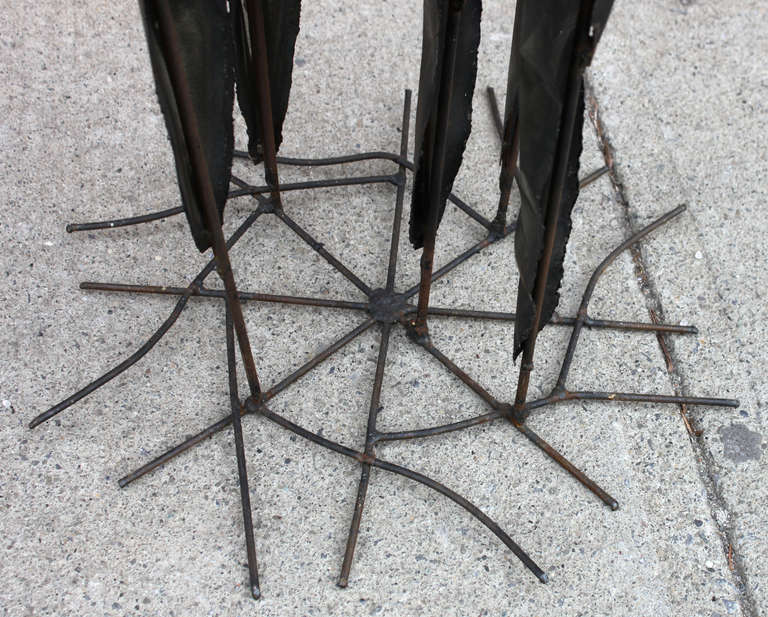Brutalist Metal Sculpture of Cattails 3