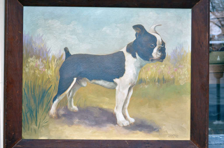 British Mid Century Painting of a French Bulldog