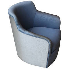 Chrome Back Milo Baughman Swivel Club Chair