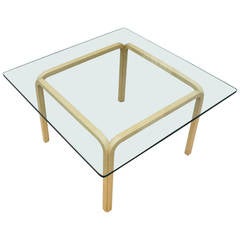 Bentwood Base Glass Top Coffee Table