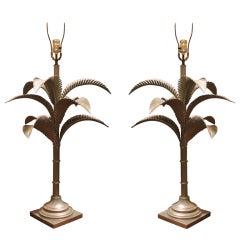 Vintage Palm Tree Table Lamps
