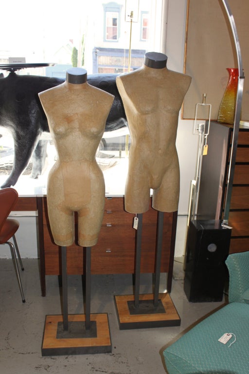 Male Papier Mache Mannequin Torso on Stand