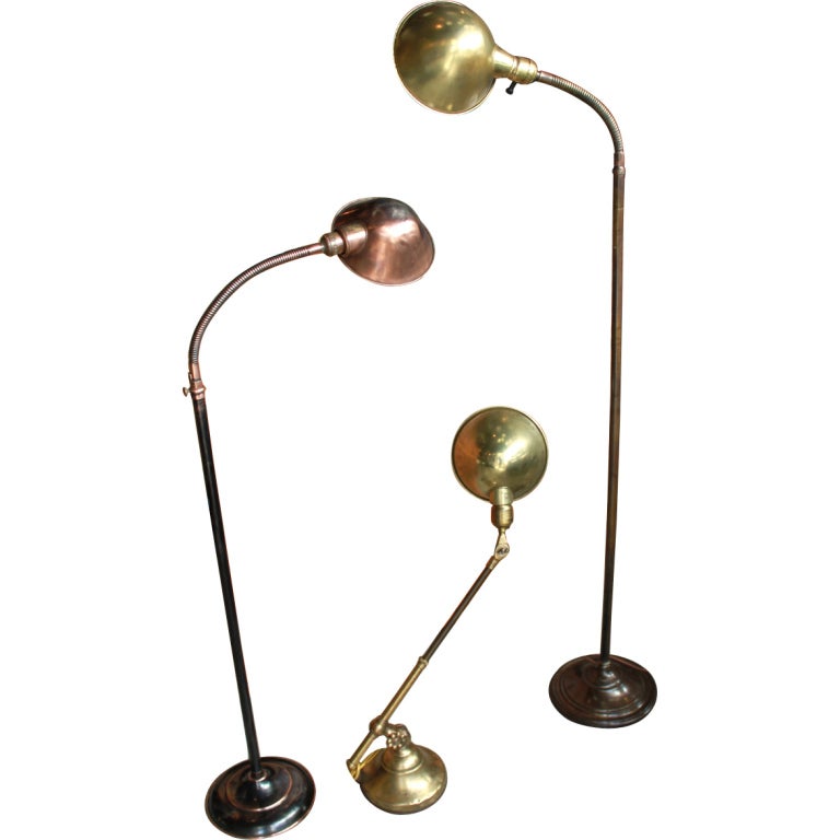 Set of Three Brass Lamps