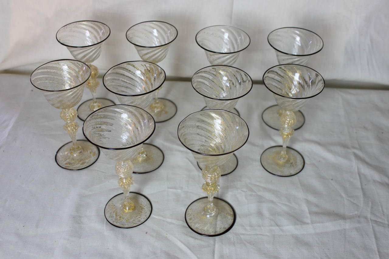 antique venetian wine glasses