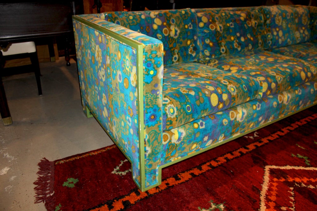 Wood 1950's Sofa in Jack Larsen Fabric