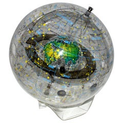 Transparent World Globe by Robert Farquhar, 1970's