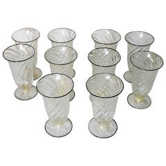 Antique Venetian Glass Water Glasses, 
Set of Ten
