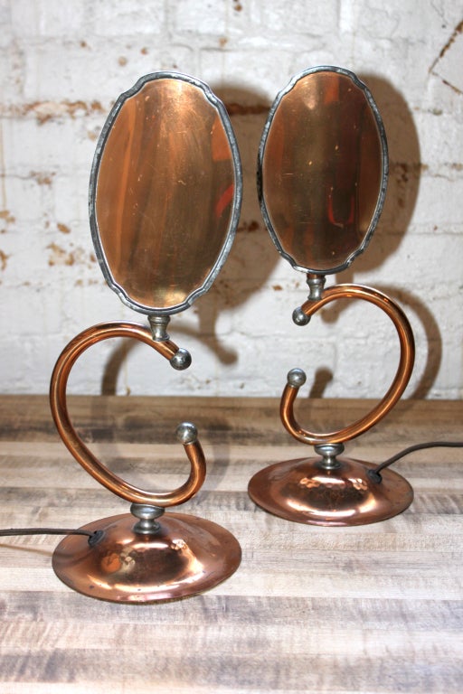 Pair of Copper Table Sconces