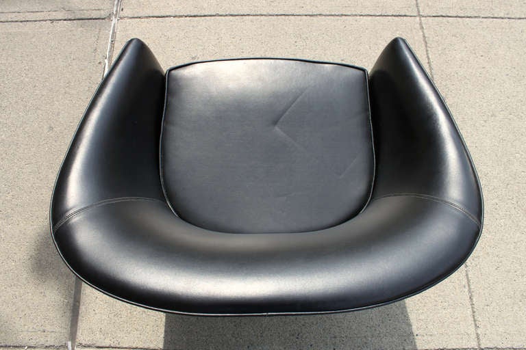 Rare Jens Risom Swivel Chair In Excellent Condition For Sale In Hudson, NY