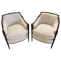 Pair of Barbara Barry for Baker Deco Classic Lounge Chairs