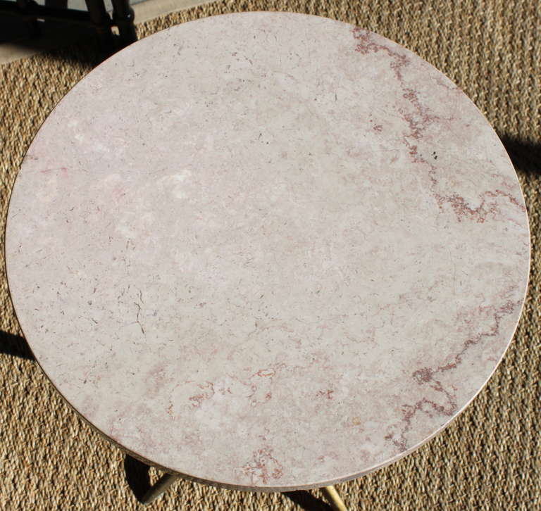 Mid-Century Modern Mid-Century Italian Pink Marble Side Table