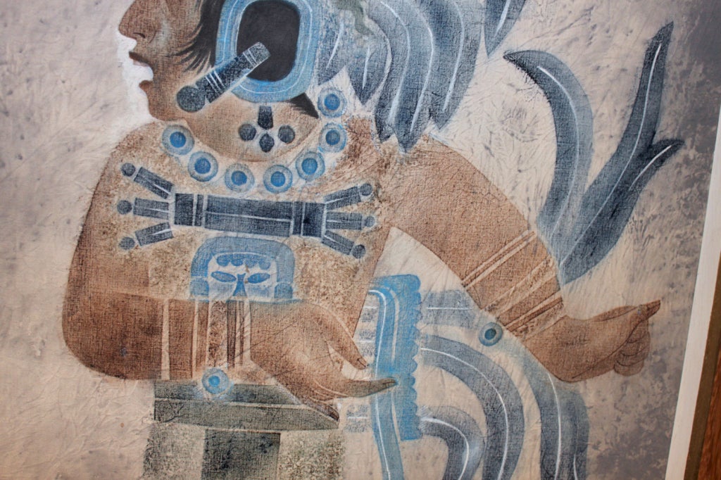 Mid-Century Modern 'Naranjo Priest Maya' Painting by Dale Nichols For Sale