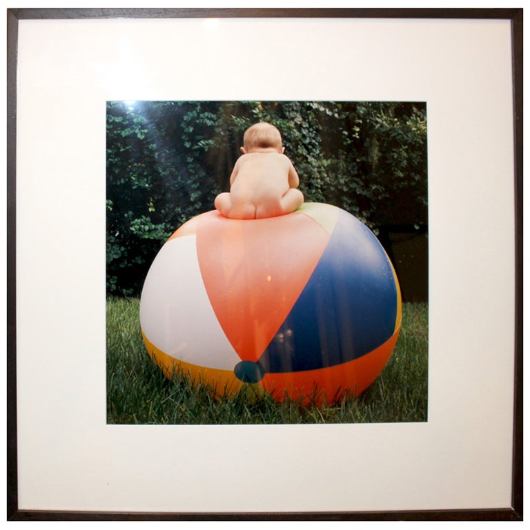 'Baby on Beach Ball' by Suzanne Camp Crosby For Sale