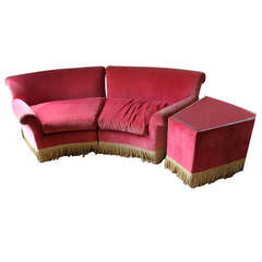 Curved French Decorator Sofa Settee End Table