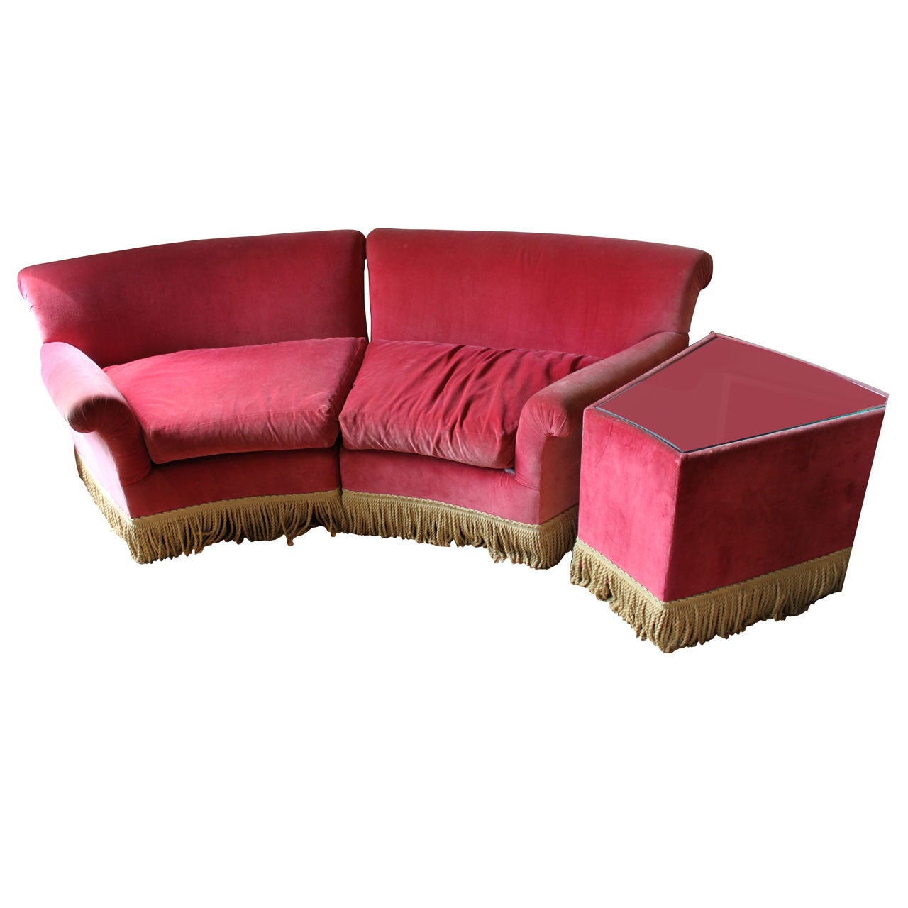 Curved French Decorator Sofa Settee End Table