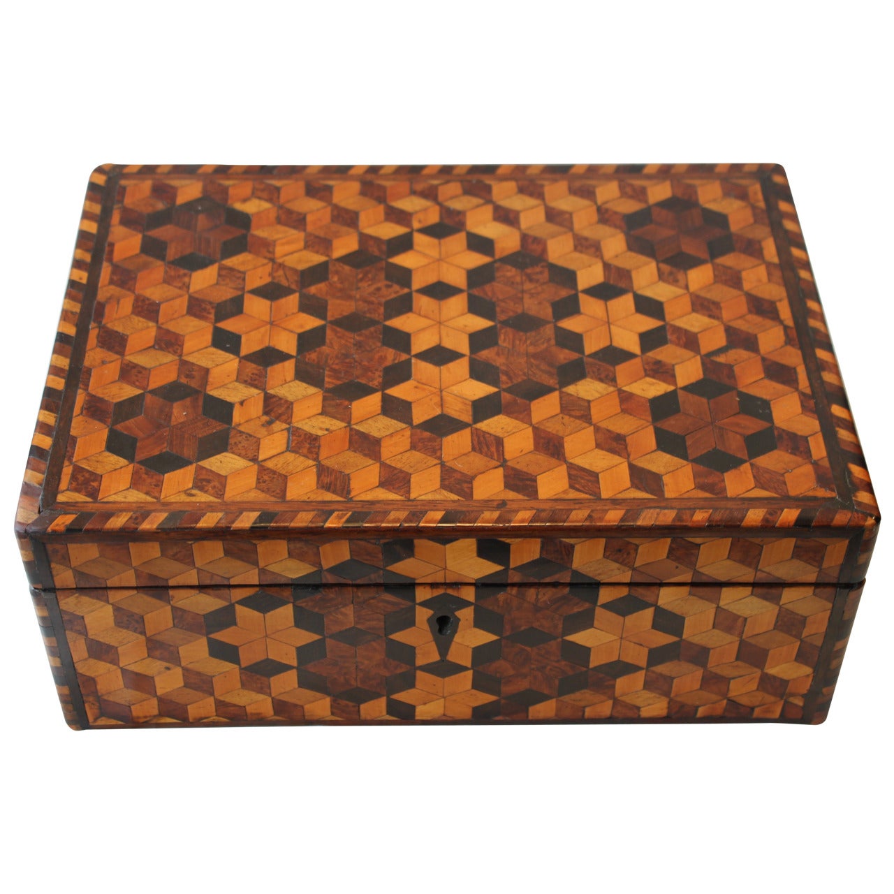 Star Pattern Specimen Wood Sewing Box, circa 1820