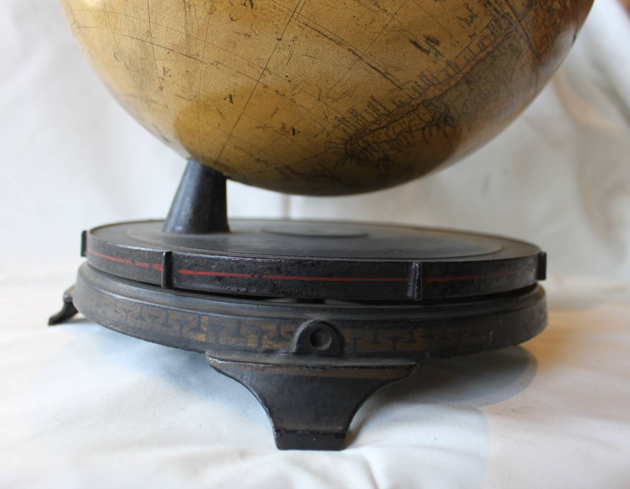 19th Century Antique Fitz Globe on Iron Base For Sale