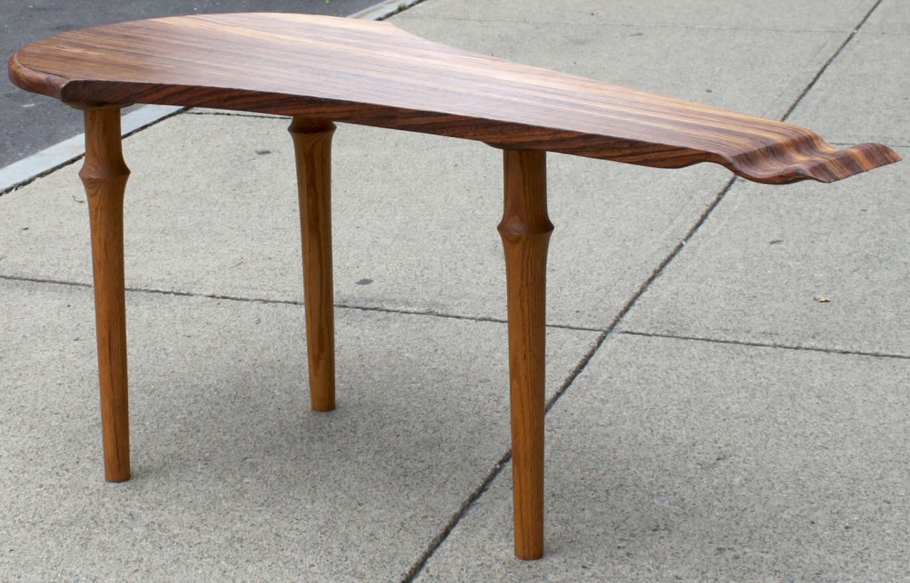Studio-made late mid-century three-legged table.