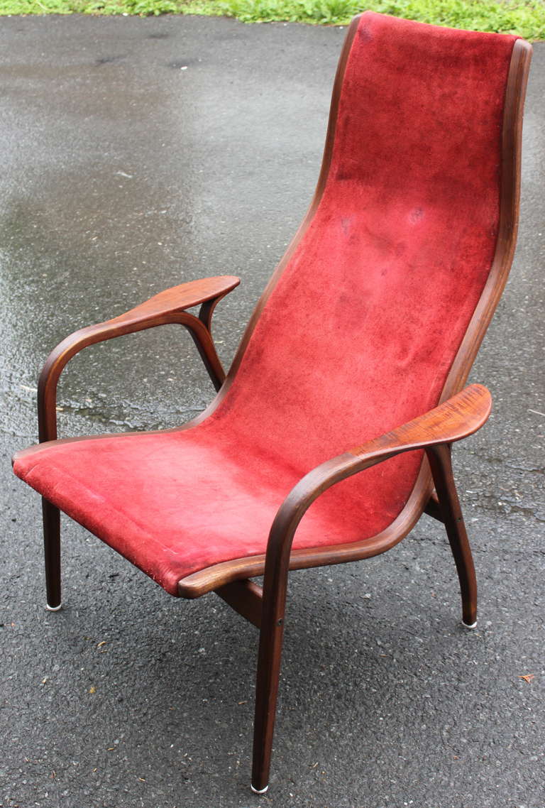 Original suede seat.  Extremely light.  Great chair designed 1956 for Swedese Möbler.
