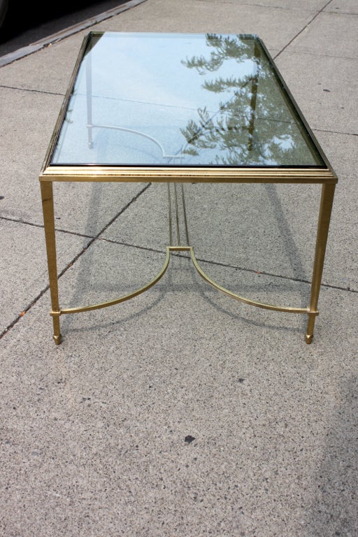 Vintage Glass and Brass Coffee Table 1