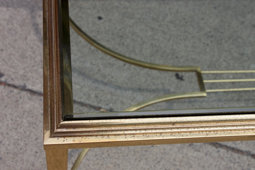 Vintage Glass and Brass Coffee Table 2