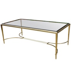 Vintage Glass and Brass Coffee Table