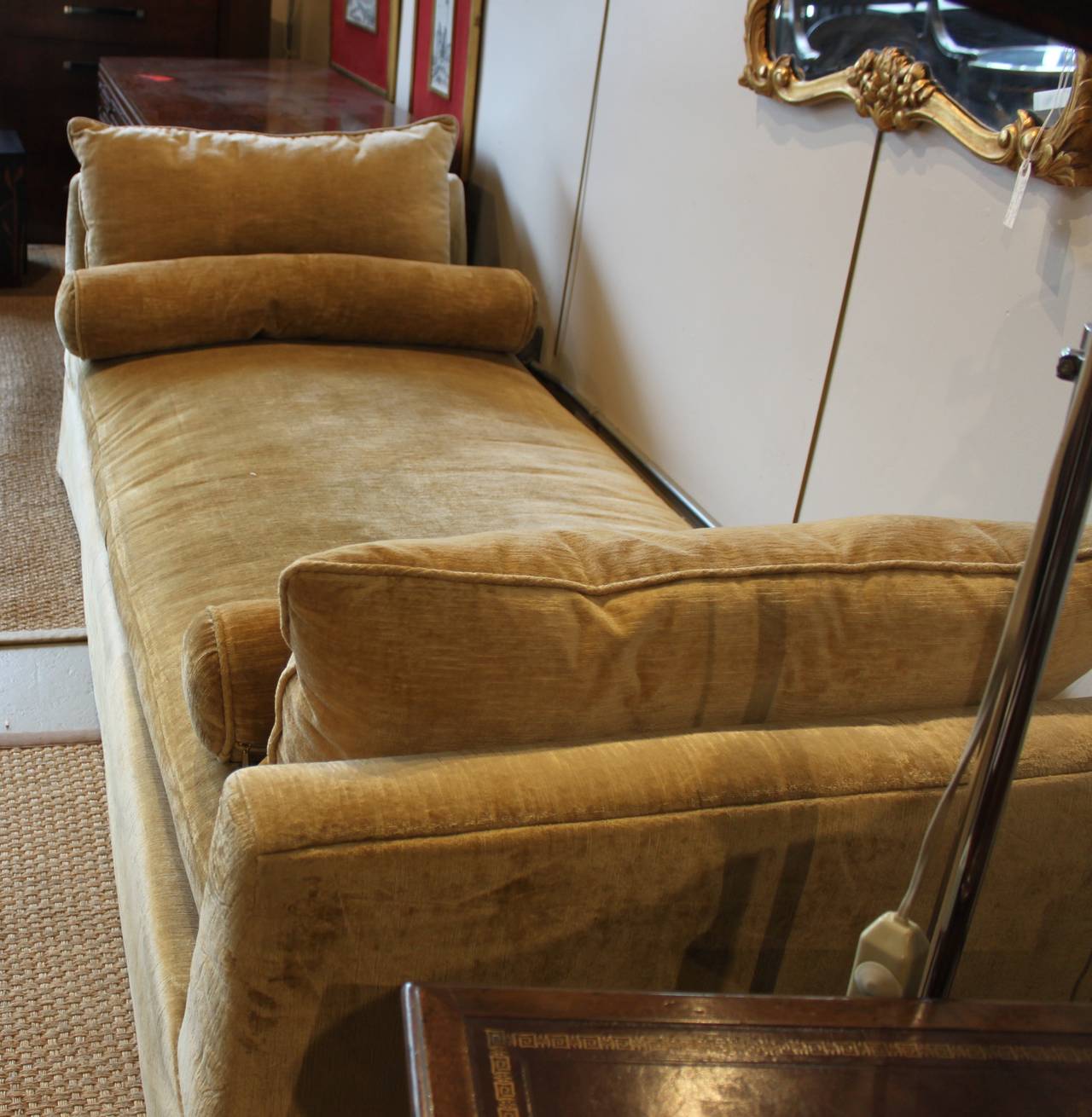 Linen Velvet Sofa Day Bed In Excellent Condition In Hudson, NY