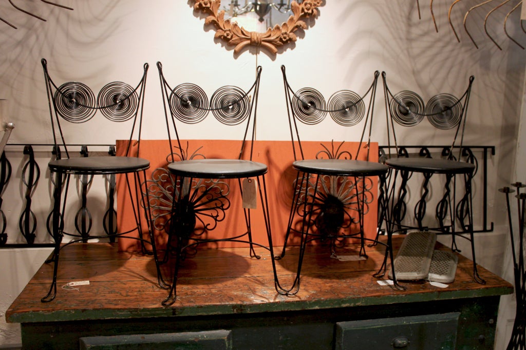 Metal Tony Paul Spiral Back Cafe Chairs