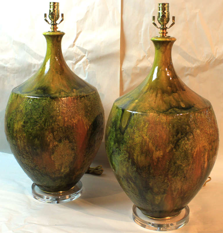 Pair of Large Ceramic Table Lamps