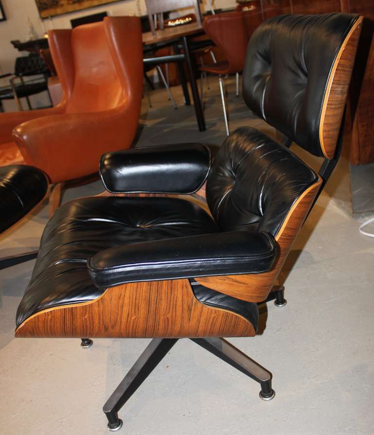 American Iconic Eames Rosewood Lounge Chair and Ottoman