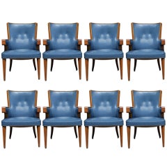 Set of 8 Andre Arbus Dining Arm Chairs