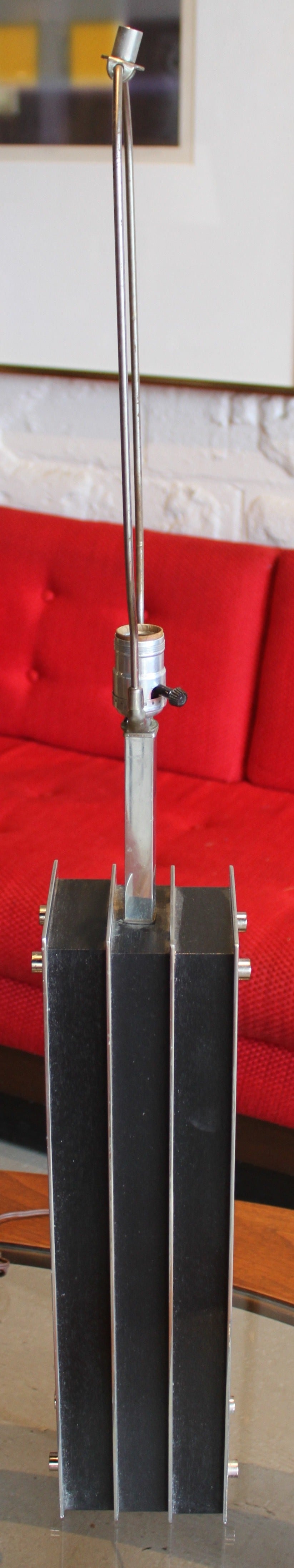 Vintage Architectural Chrome Metal Laurel Lamp