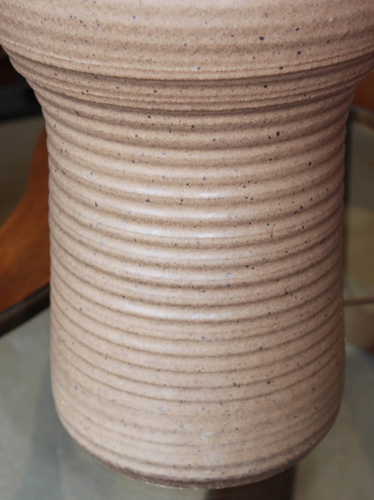 Artist Signed Vintage Pottery Vase Lamp For Sale 2