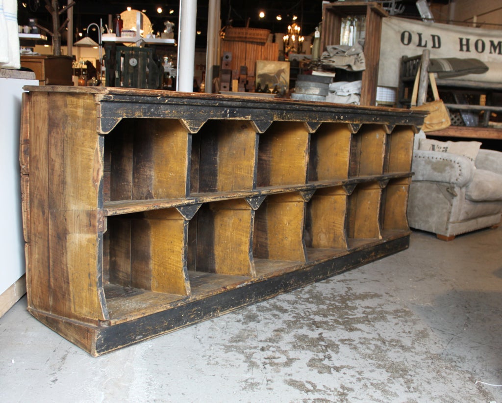 From Stephanie Lloyd, an unusual and interesting country store counter straight out of the Adirondacks in upstate New York. Sporting its original paint.