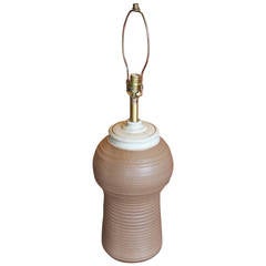 Artist Signed Vintage Pottery Vase Lamp