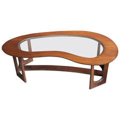 Vintage Atomic Shape Free Form Mid Century Coffee Table