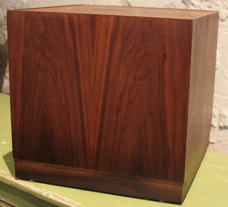 American Walnut Cube Table by Milo Baughman