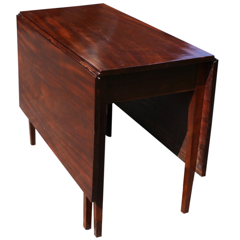 Antique Mahogany Drop-Leaf Table For Sale