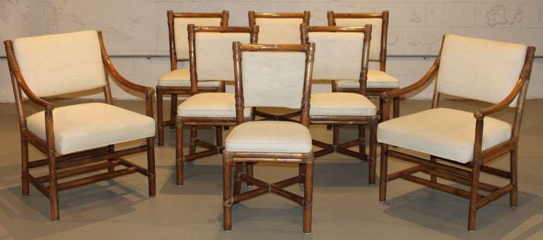 Set of eight chairs, two armchairs and six side chairs. In mint condition.

Side Chairs:
17