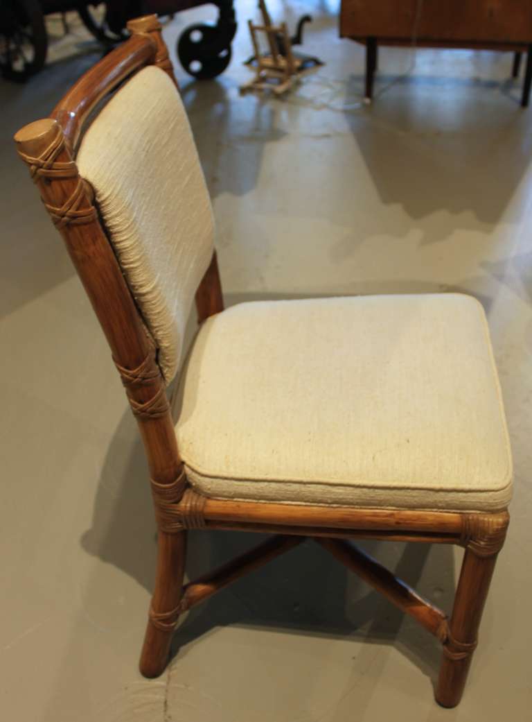 20th Century McGuire Bamboo Dining Chairs