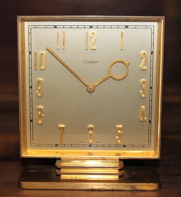 French Cartier Art Deco Style Table Desk Clock