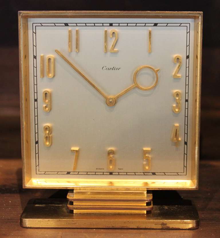 Cartier Art Deco Style Table Desk Clock In Excellent Condition In Hudson, NY