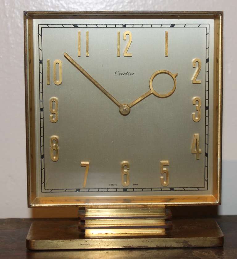 Mid-20th Century Cartier Art Deco Style Table Desk Clock